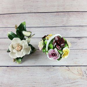 Two Ceramic Floral Home Decors